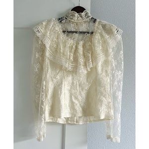 Vintage Cream Lace Blouse